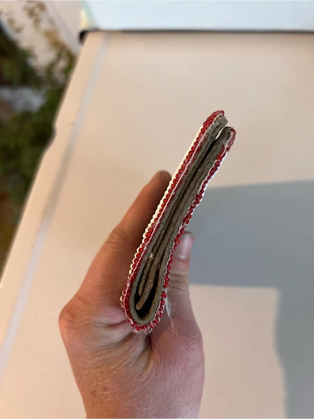 Rose Beaded Leather Vintage Check Book Cover